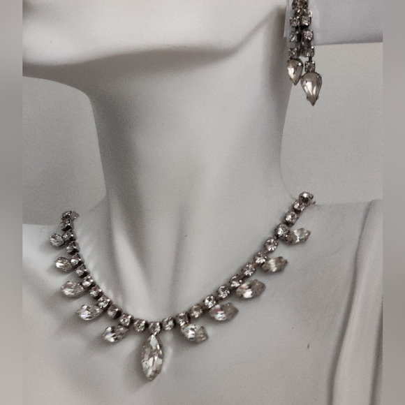 Made in Austria Art Deco Style Crystal Set Necklace and Earrings - Picture 2 of 14